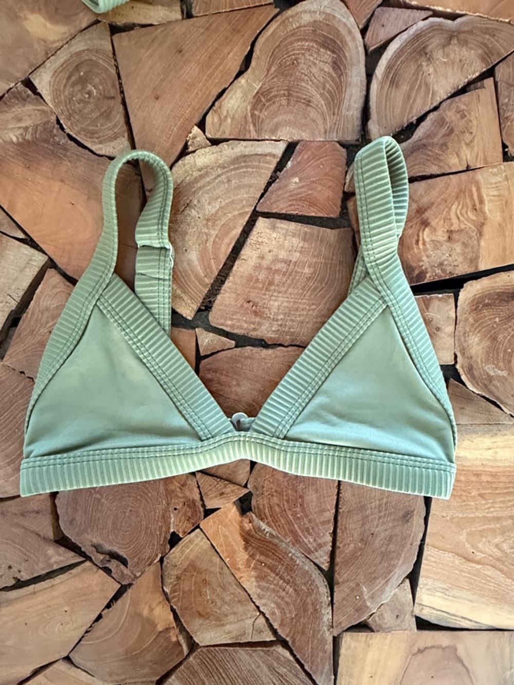 OneOne Small Triangle Bikini Top in Light Sage